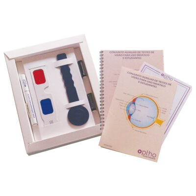 Kit de Testes de visão com oclusor, óculos e lanterna